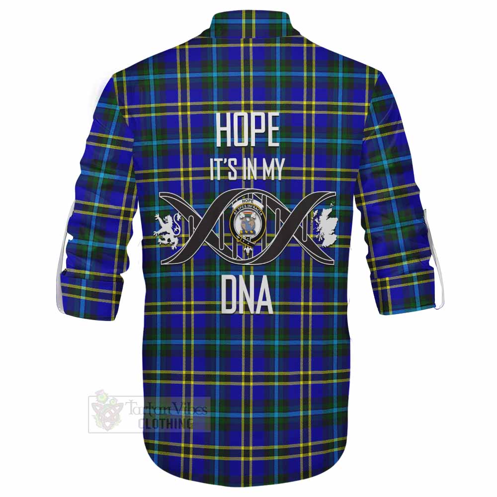 Tartan Vibes Clothing Hope Tartan Ghillie Kilt Shirt with Family Crest DNA In Me Style