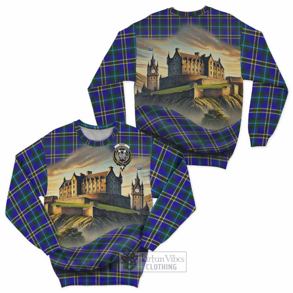 Tartan Vibes Clothing Hope Tartan Family Crest Sweatshirt with Scottish Ancient Castle Style