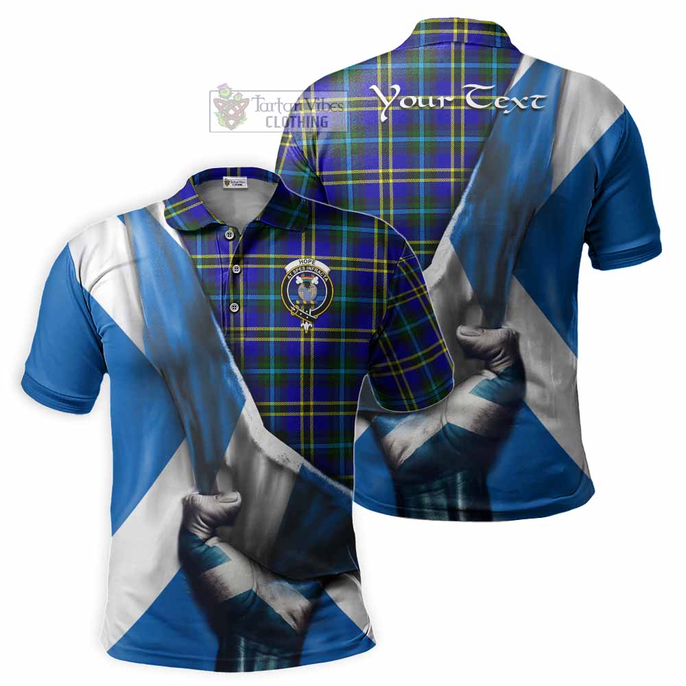 Tartan Vibes Clothing Hope Tartan Polo Shirt with Family Crest Scotland Patriotic Style