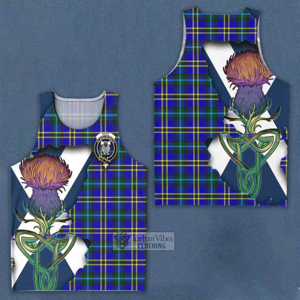 Tartan Vibes Clothing Hope Tartan Family Crest Men's Tank Top Scottish Thistle Celtic Inspired