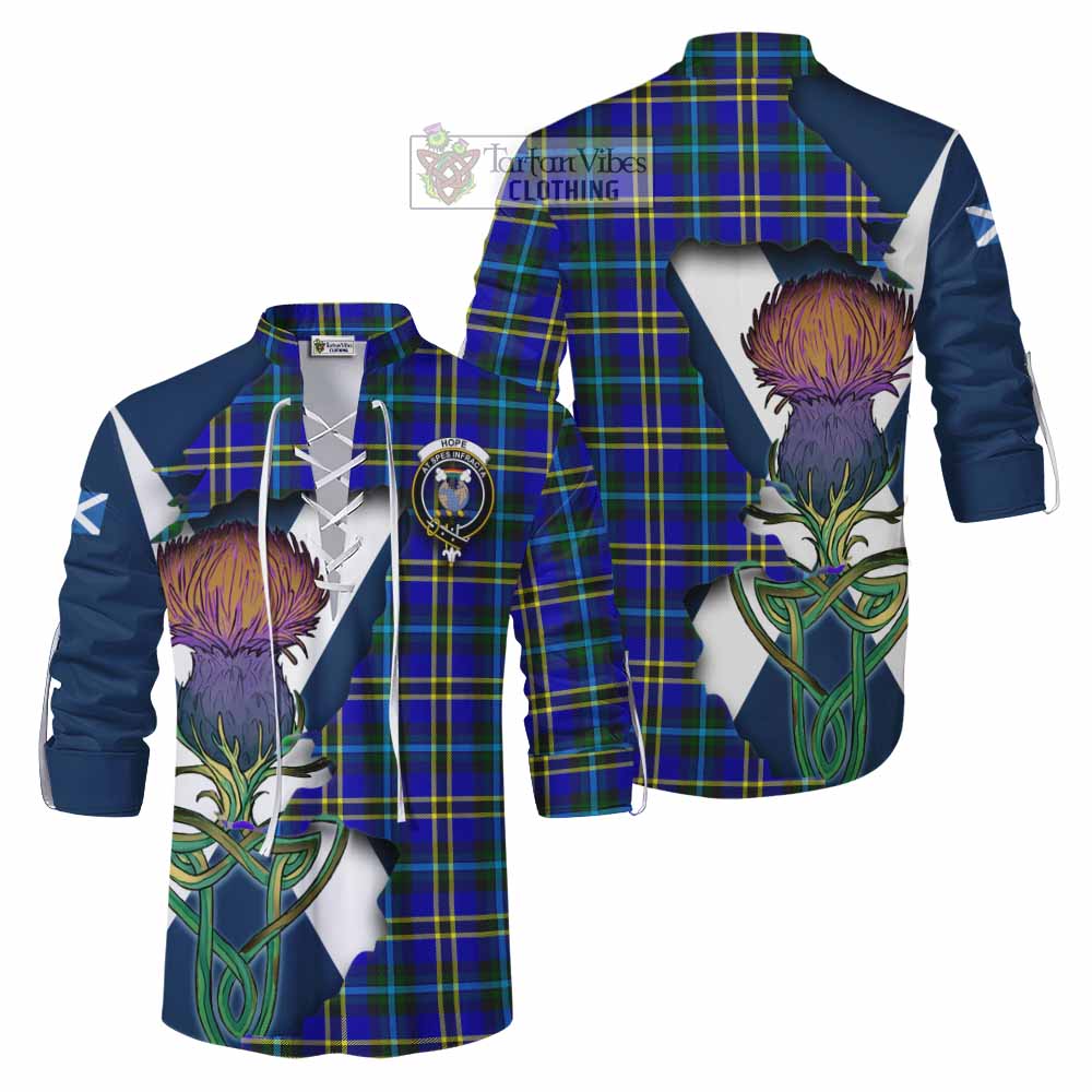 Tartan Vibes Clothing Hope Tartan Family Crest Ghillie Kilt Shirt Scottish Thistle Celtic Inspired