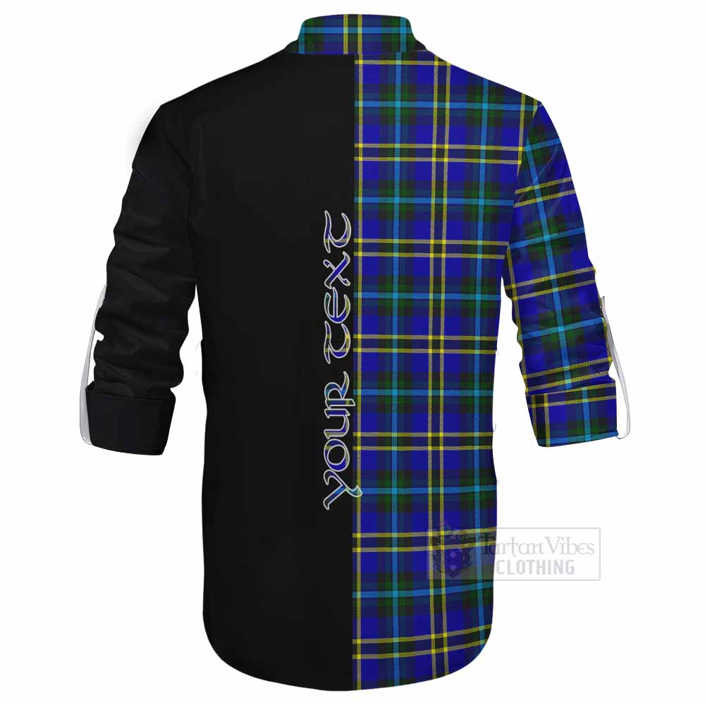 Tartan Vibes Clothing Hope Tartan Ghillie Kilt Shirt with Family Crest and Half Of Me Style