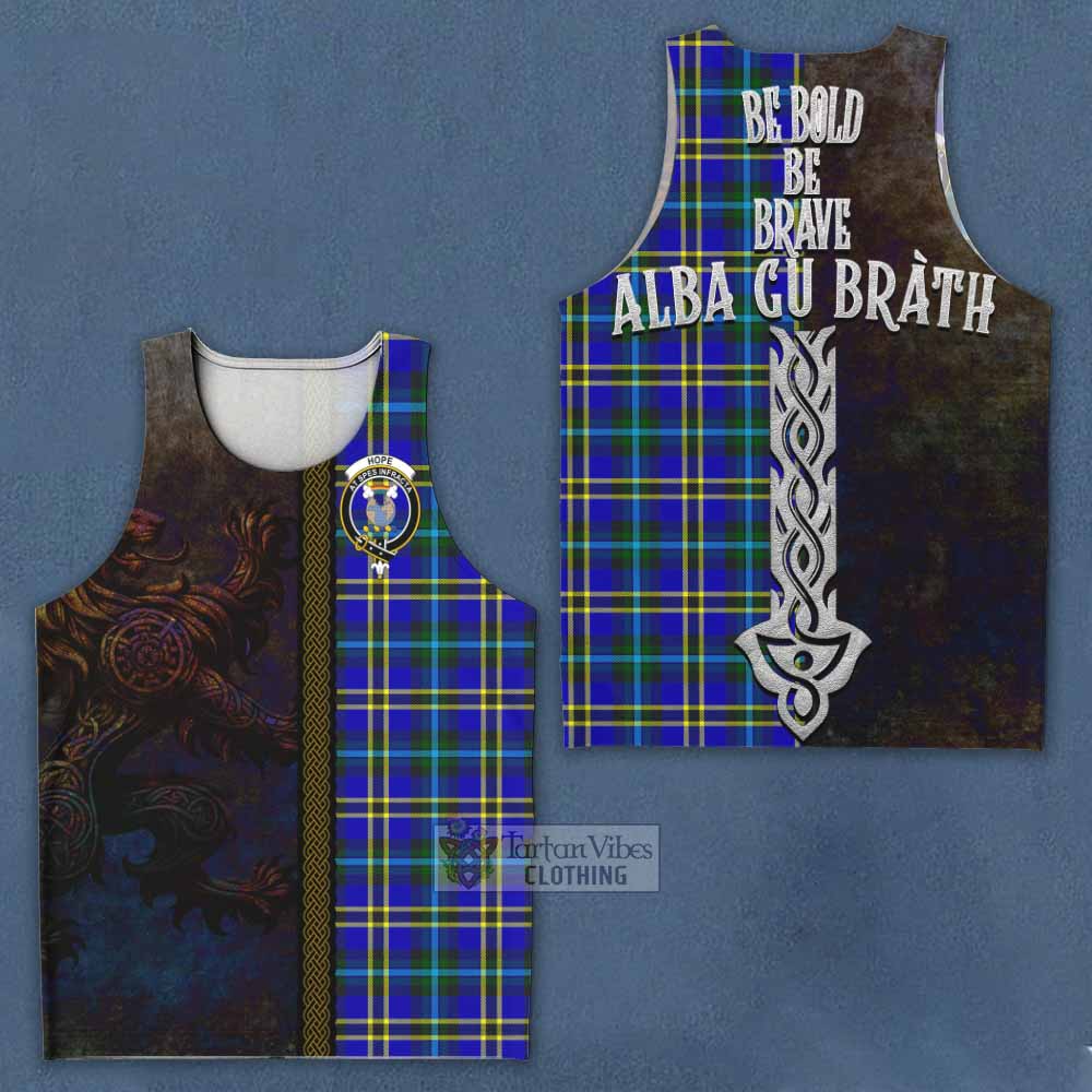 Tartan Vibes Clothing Hope Tartan Family Crest Men's Tank Top Alba Gu Brath Be Brave Lion Ancient Style