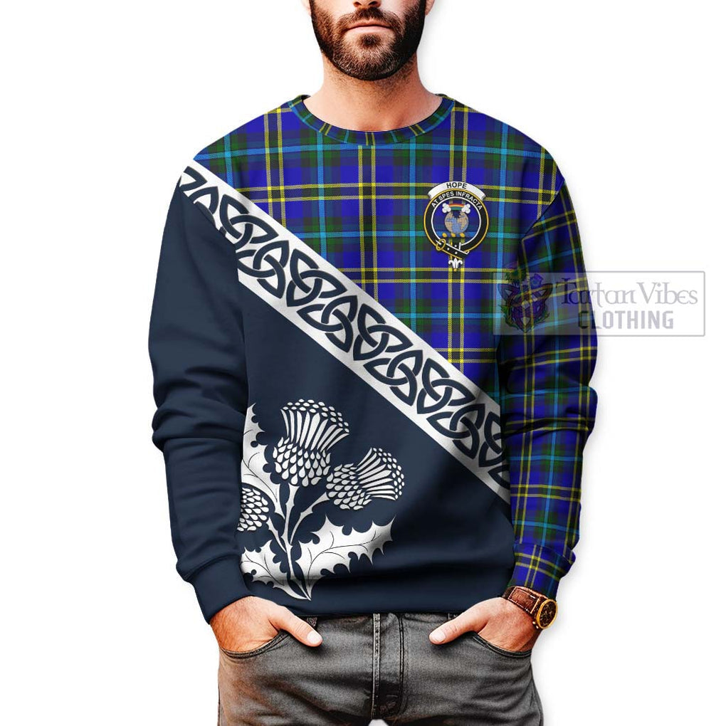 Tartan Vibes Clothing Hope Tartan Sweatshirt Featuring Thistle and Scotland Map