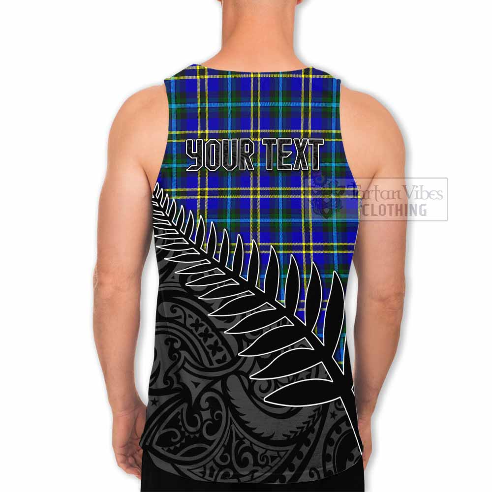 Tartan Vibes Clothing Hope Crest Tartan Men's Tank Top with New Zealand Silver Fern Half Style