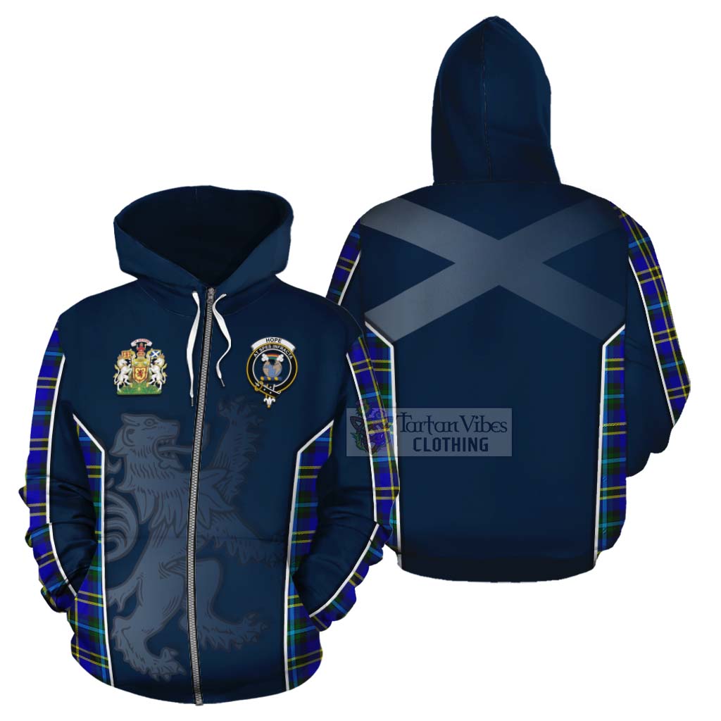 Tartan Vibes Clothing Hope Tartan Cotton Hoodie with Family Crest and Lion Rampant Vibes Sport Style