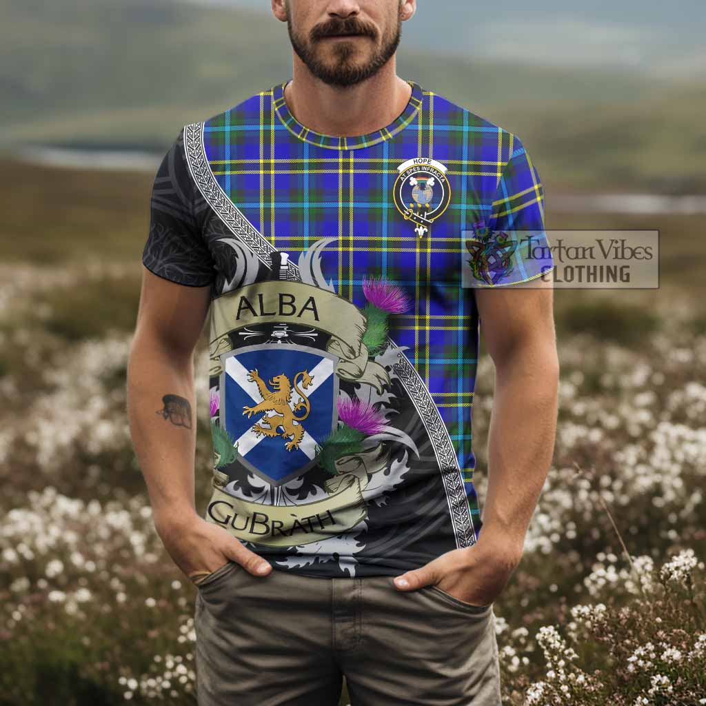 Tartan Vibes Clothing Hope Tartan Family Crest T-Shirt Lion Rampant Royal Thistle Shield Celtic Inspired