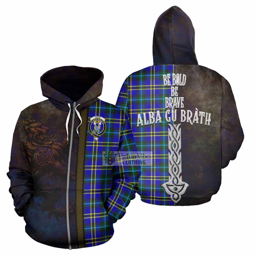 Tartan Vibes Clothing Hope Tartan Family Crest Hoodie Alba Gu Brath Be Brave Lion Ancient Style