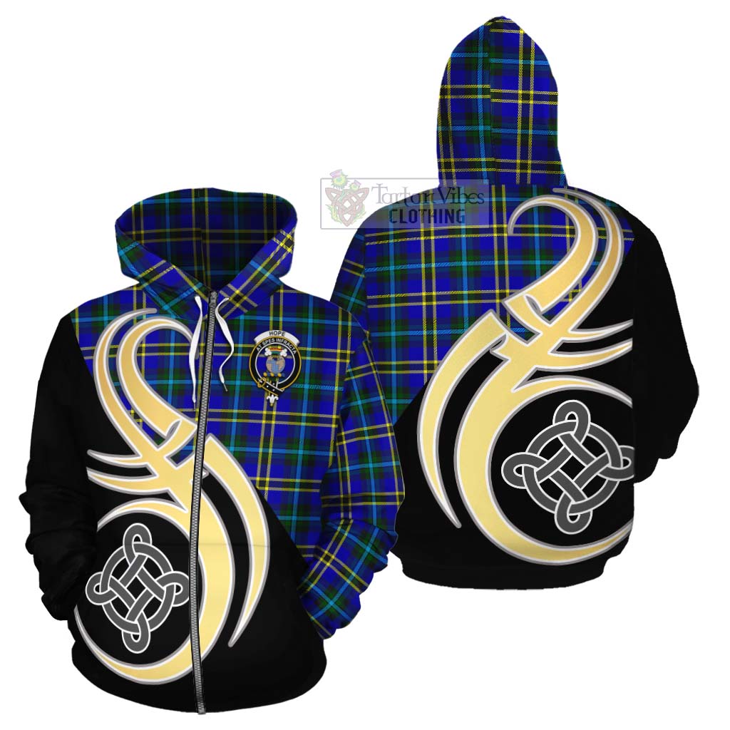 Tartan Vibes Clothing Hope Tartan Cotton Hoodie with Family Crest and Celtic Symbol Style