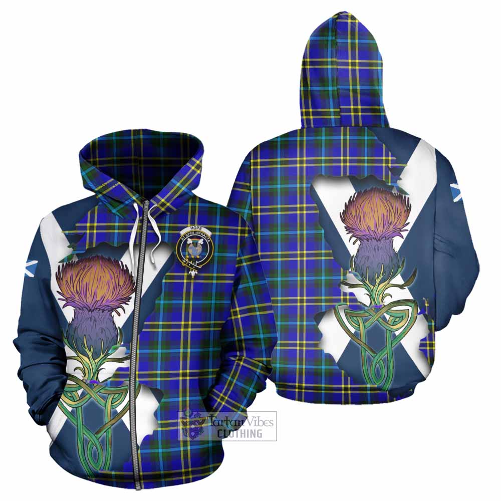 Tartan Vibes Clothing Hope Tartan Family Crest Hoodie Scottish Thistle Celtic Inspired