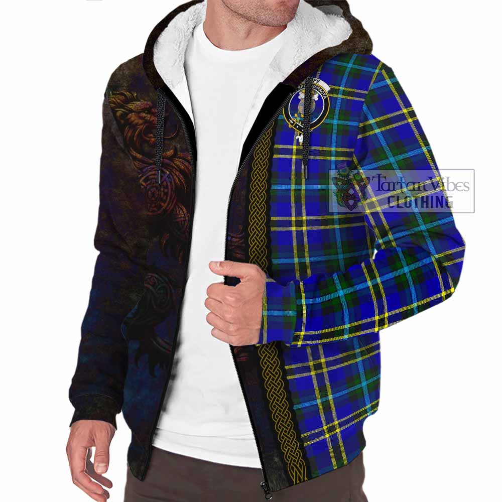 Tartan Vibes Clothing Hope Tartan Family Crest Sherpa Hoodie Alba Gu Brath Be Brave Lion Ancient Style