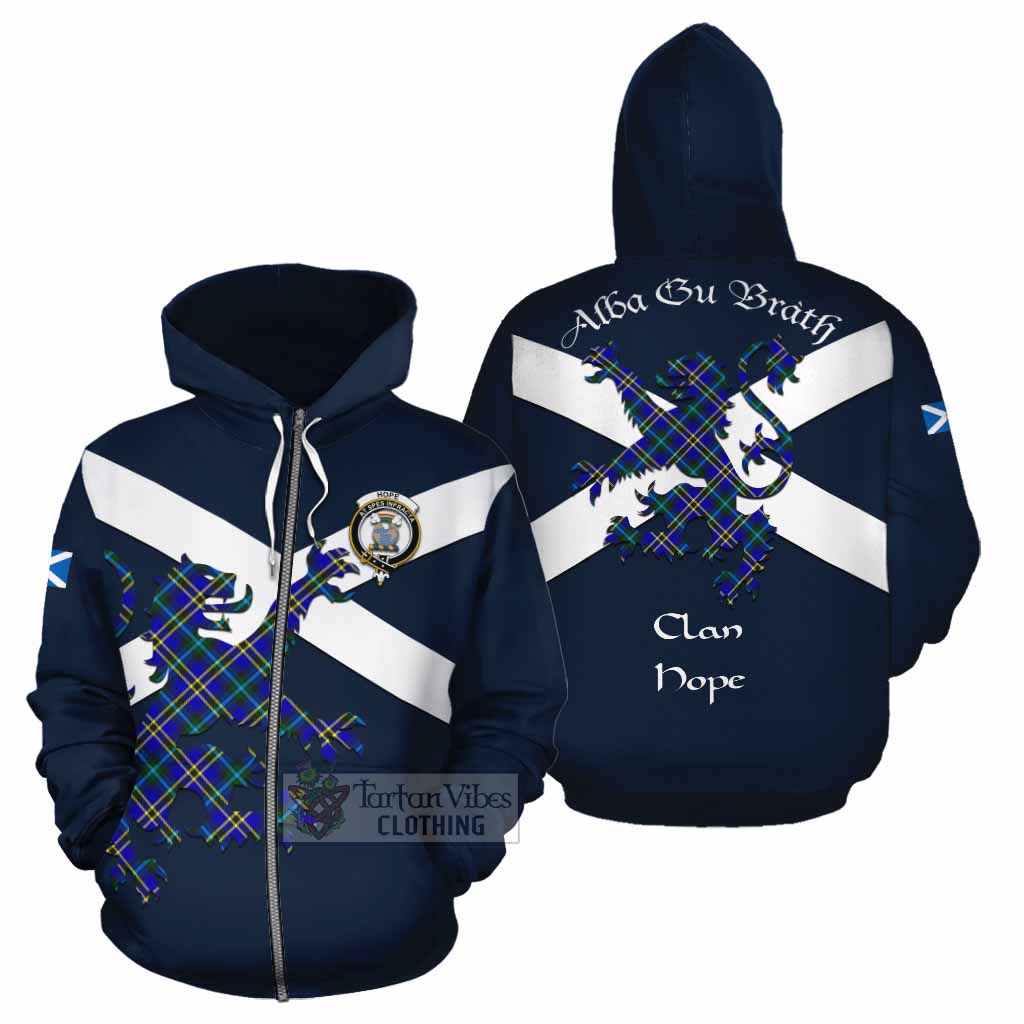 Tartan Vibes Clothing Hope Tartan Lion Rampant Cotton Hoodie Proudly Display Your Heritage with Alba Gu Brath and Clan Name