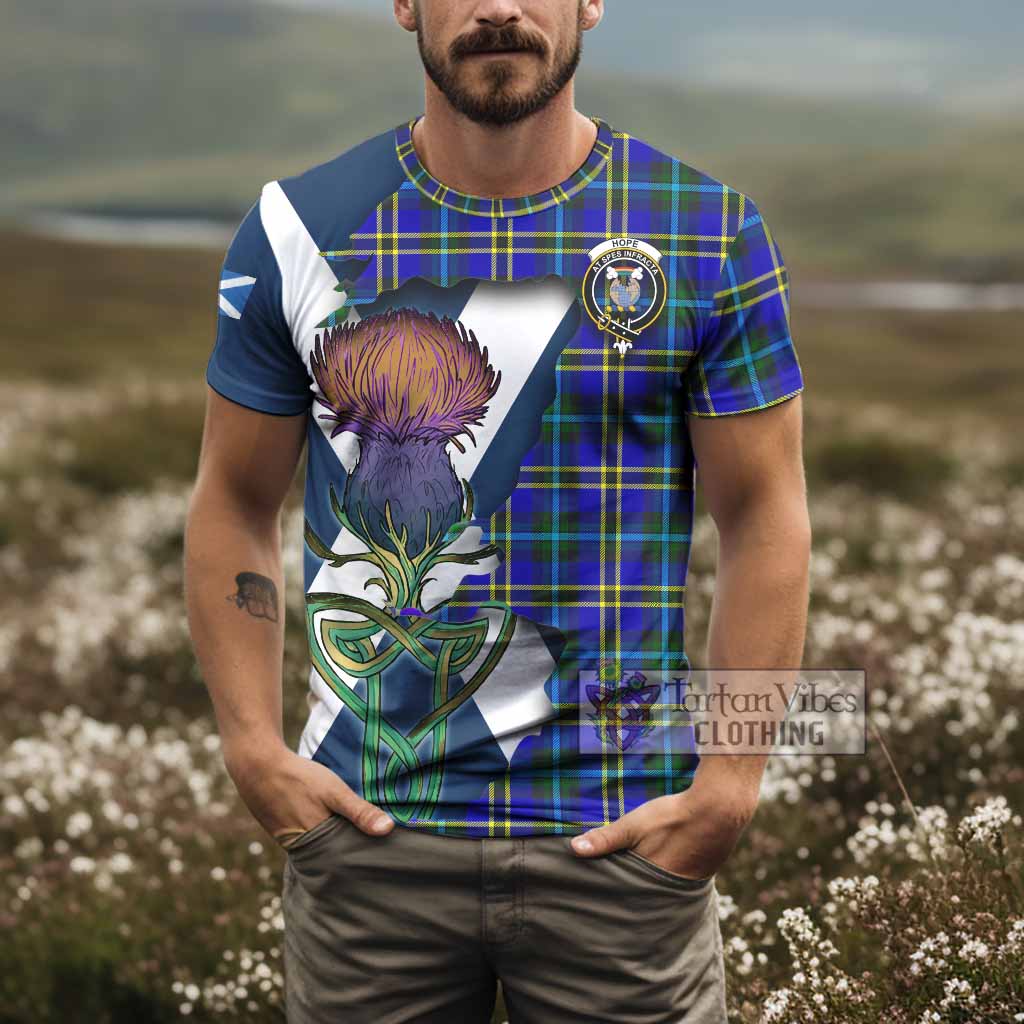 Tartan Vibes Clothing Hope Tartan Family Crest T-Shirt Scottish Thistle Celtic Inspired