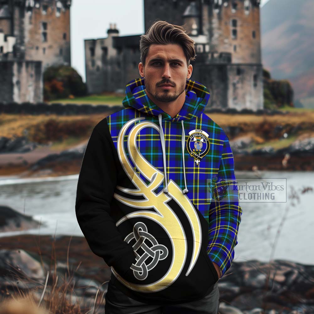 Tartan Vibes Clothing Hope Tartan Cotton Hoodie with Family Crest and Celtic Symbol Style