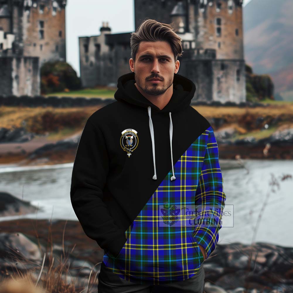 Tartan Vibes Clothing Hope Tartan Cotton Hoodie with Family Crest and Military Logo Style