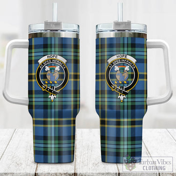 Hope Ancient Tartan and Family Crest Tumbler with Handle
