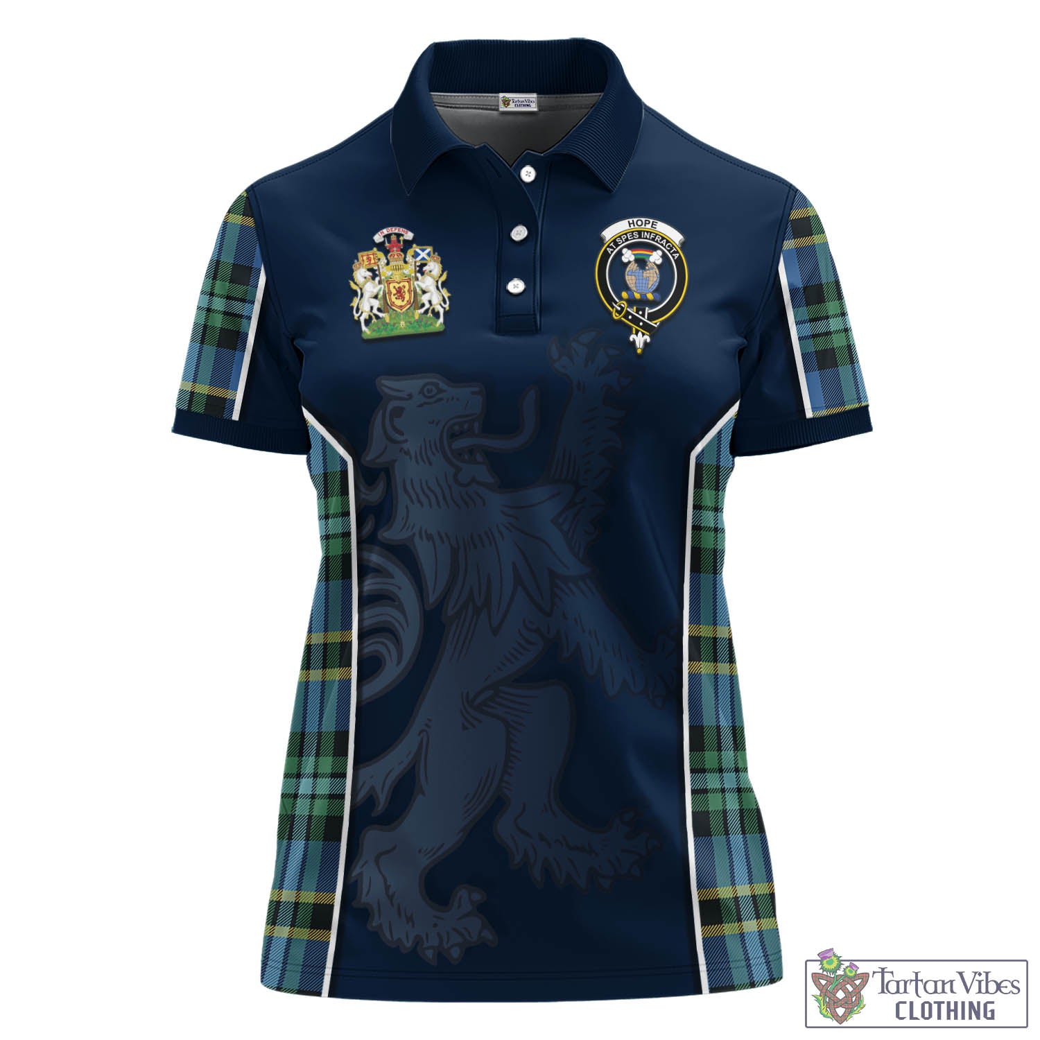 Tartan Vibes Clothing Hope Ancient Tartan Women's Polo Shirt with Family Crest and Lion Rampant Vibes Sport Style