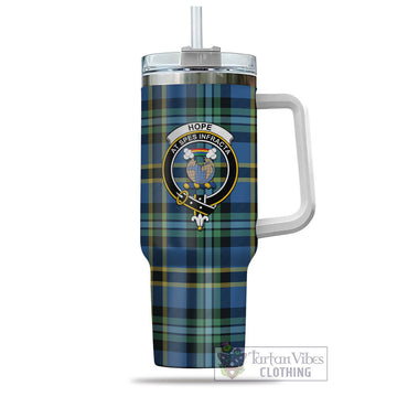 Hope Ancient Tartan and Family Crest Tumbler with Handle