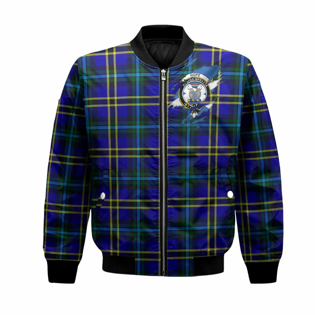 Hope Clan Crest In Me Tartan Bomber Jacket Scotland Flag Style
