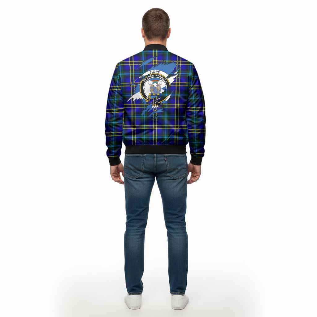 Hope Clan Crest In Me Tartan Bomber Jacket Scotland Flag Style
