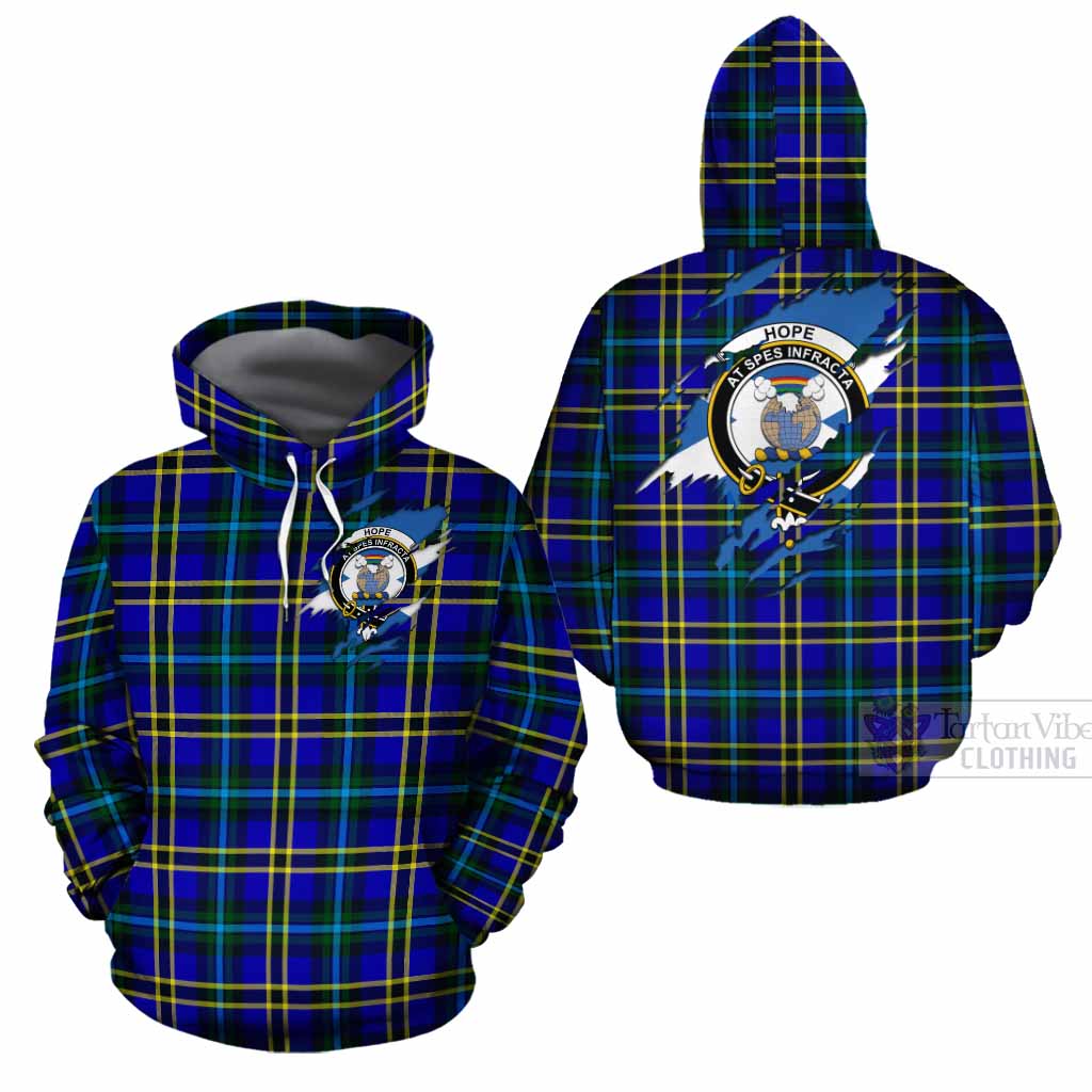 Hope Clan Crest In Me Tartan Cotton Hoodie Scotland Flag Style