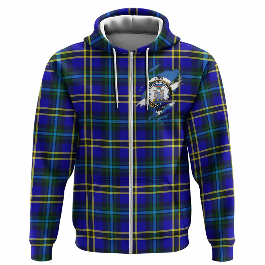 Hope Clan Crest In Me Tartan Hoodie Scotland Flag Style