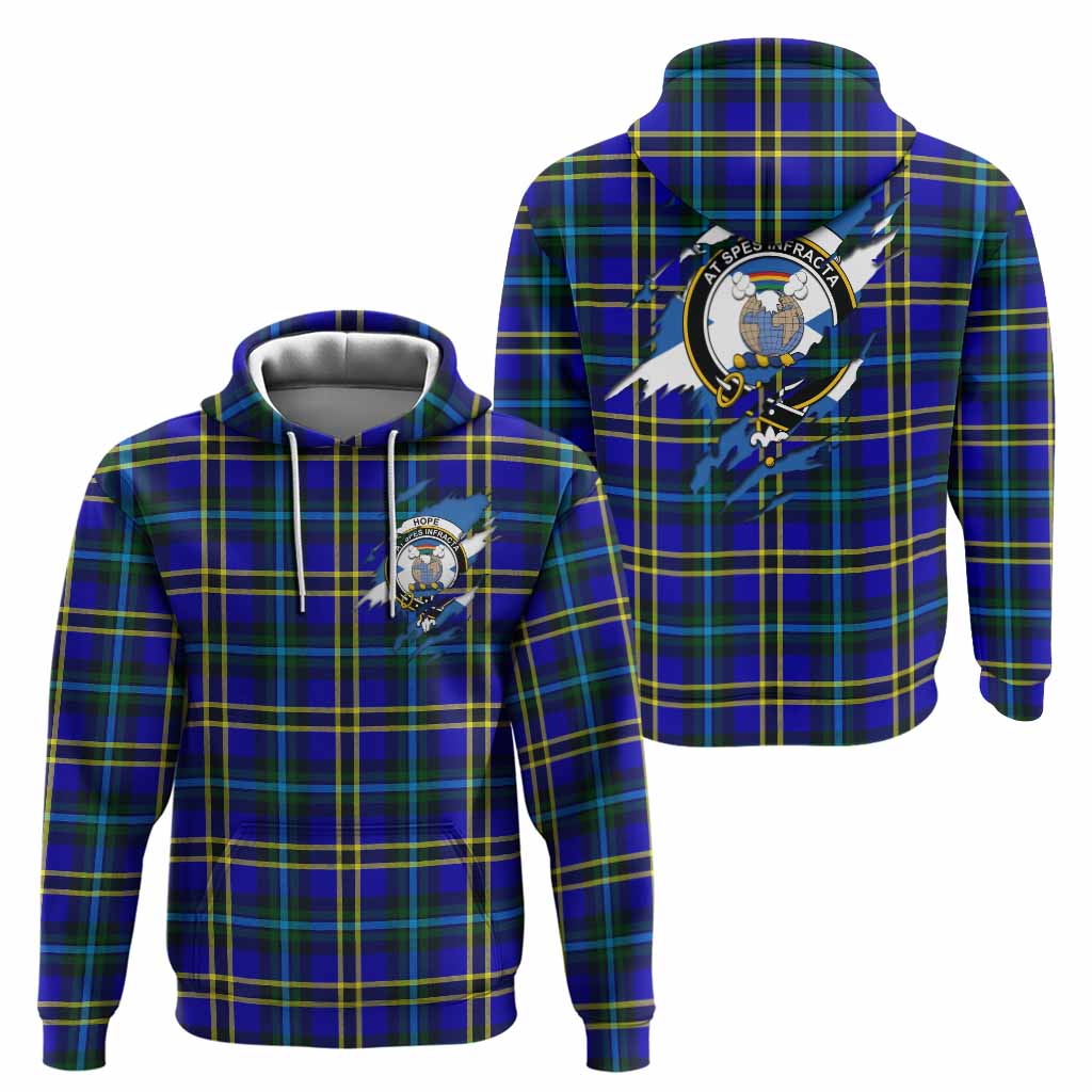 Hope Clan Crest In Me Tartan Hoodie Scotland Flag Style