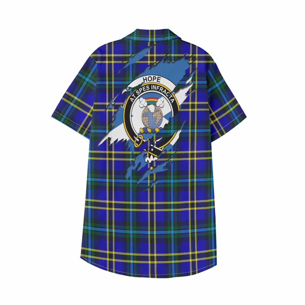 Hope Clan Crest In Me Tartan Kid Hawaiian Shirt Scotland Flag Style