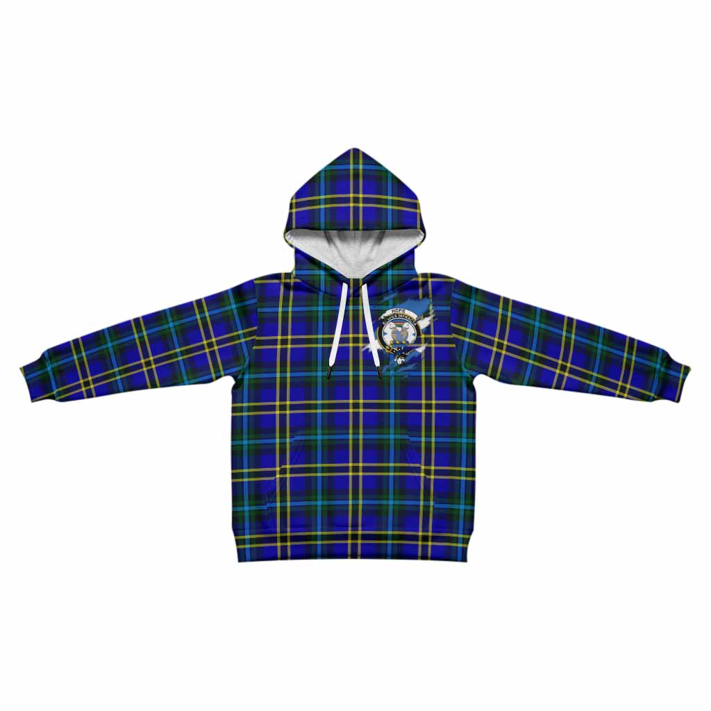 Hope Clan Crest In Me Tartan Kid Hoodie Scotland Flag Style