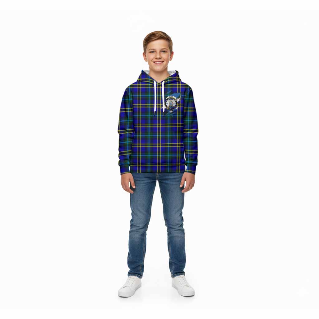 Hope Clan Crest In Me Tartan Kid Hoodie Scotland Flag Style