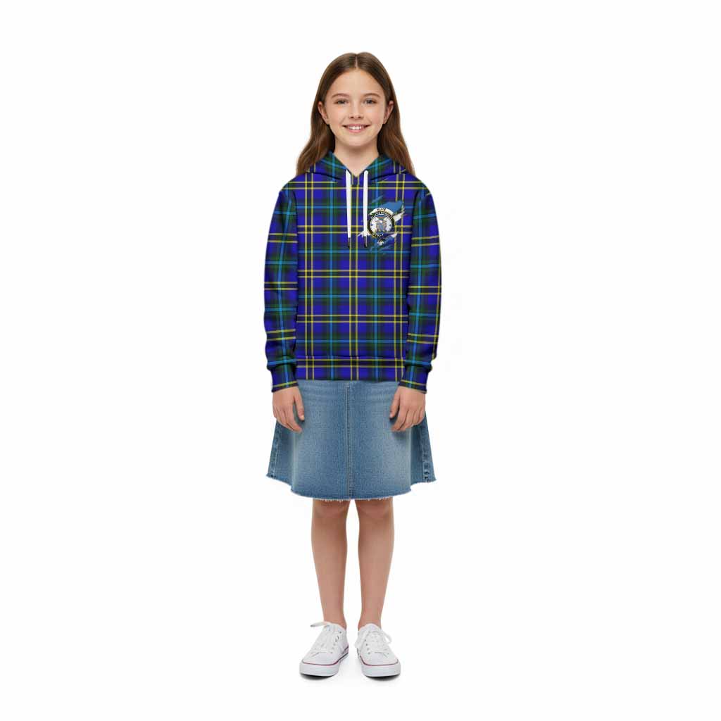 Hope Clan Crest In Me Tartan Kid Hoodie Scotland Flag Style