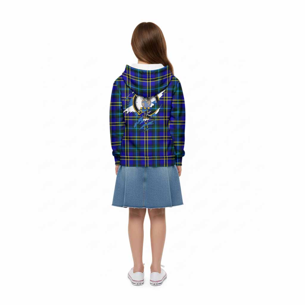 Hope Clan Crest In Me Tartan Kid Hoodie Scotland Flag Style