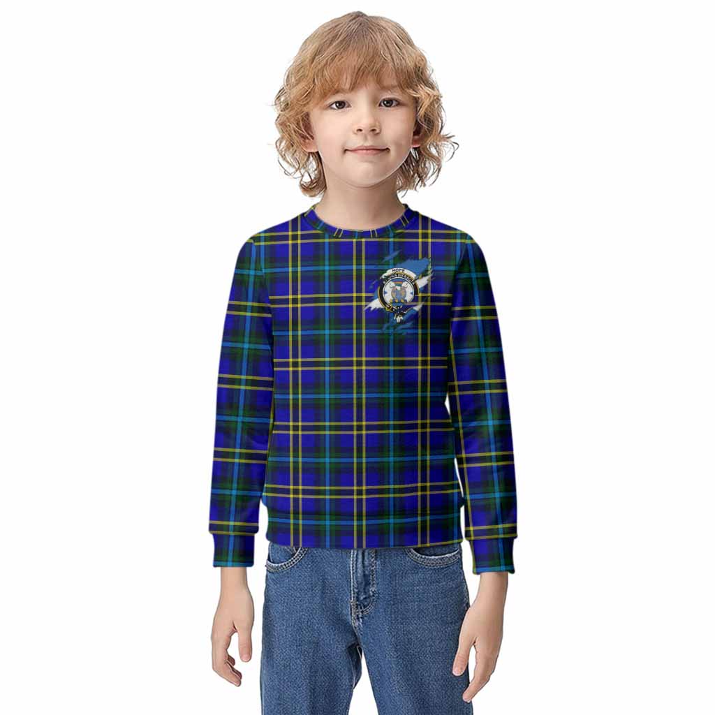 Hope Clan Crest In Me Tartan Kid Knitted Sweatshirt Scotland Flag Style