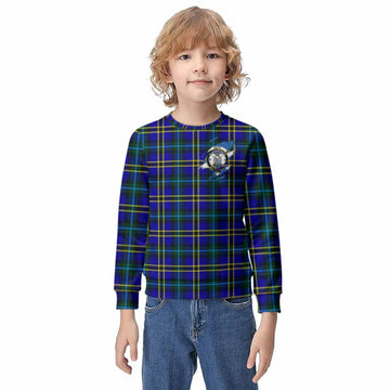 Hope Clan Crest In Me Tartan Kid Knitted Sweatshirt Scotland Flag Style