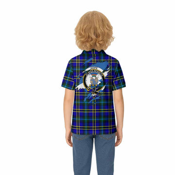 Hope Clan Crest In Me Tartan Kid Polo Shirt Scotland Flag Style