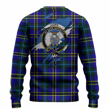 Hope Clan Crest In Me Tartan Knitted Sweater Scotland Flag Style