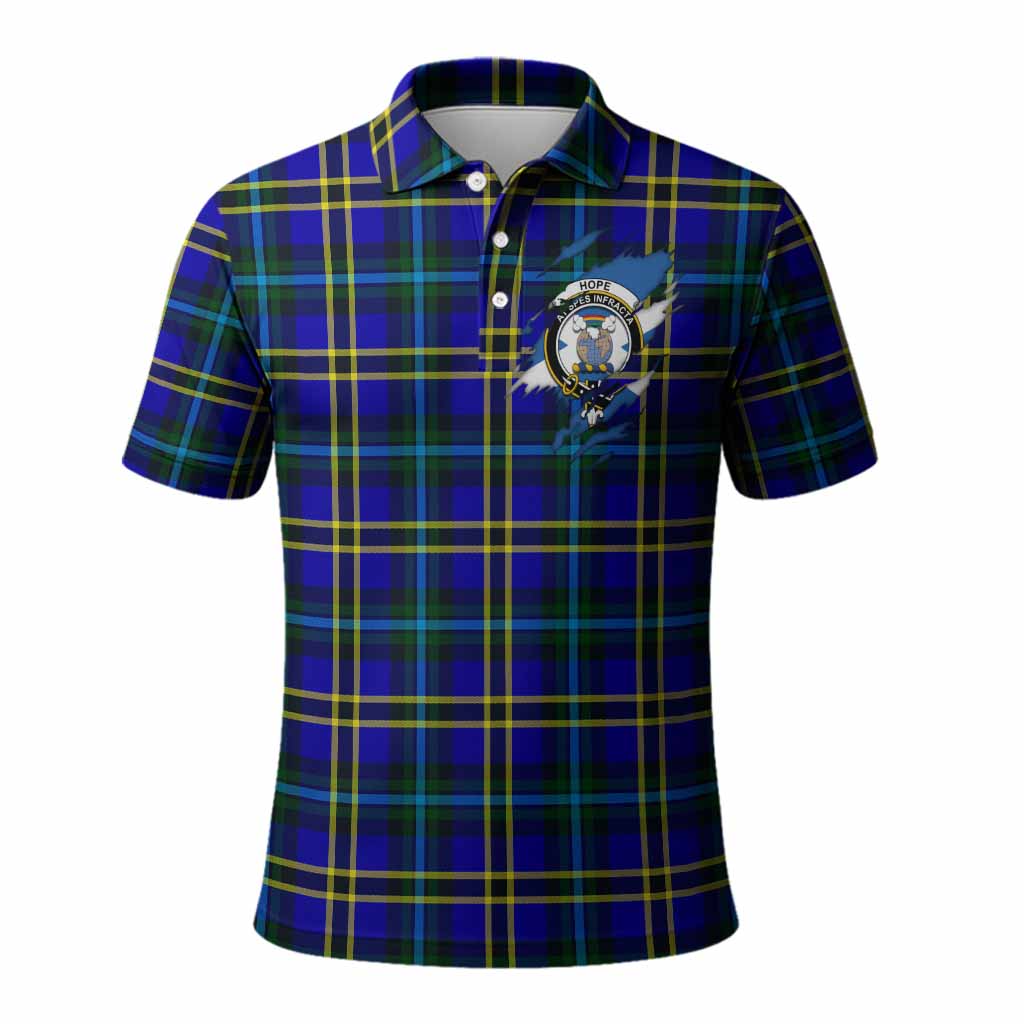 Hope Clan Crest In Me Tartan Polo Shirt Scotland Flag Style