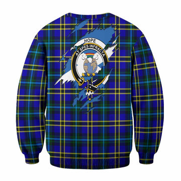 Hope Clan Crest In Me Tartan Sweatshirt Scotland Flag Style
