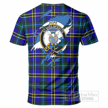 Hope Clan Crest In Me Tartan T-Shirt Scotland Flag Style