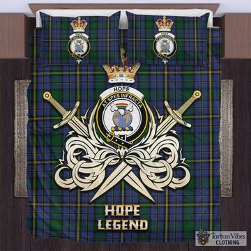 Hope Clan Originaux Tartan Bedding Set with Clan Crest and the Golden Sword of Courageous Legacy