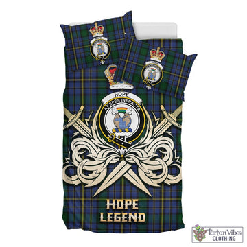 Hope Clan Originaux Tartan Bedding Set with Clan Crest and the Golden Sword of Courageous Legacy