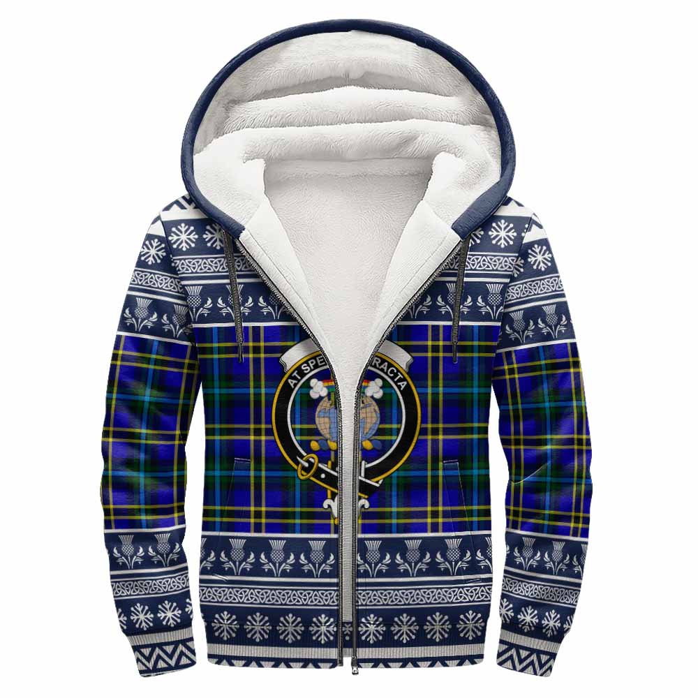 Hope Clan Tartan Christmas Fleece Hoodie with Family Crest - Tartan Vibes Clothing