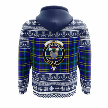 Hope Clan Tartan Christmas Hoodie with Family Crest