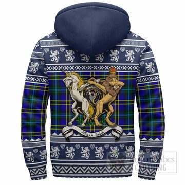 Hope Clan Tartan Crest Christmas Fleece Hoodie Coat of Arms Funny Style