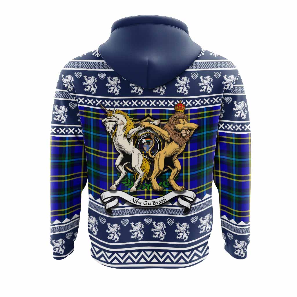 Hope Clan Tartan Crest Christmas Hoodie Coat of Arms Funny Style - Tartan Vibes Clothing
