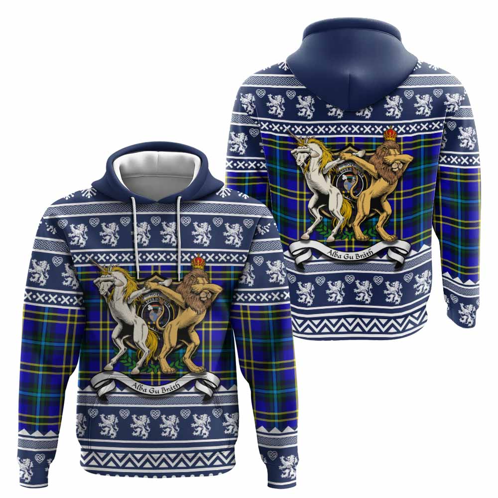 Hope Clan Tartan Crest Christmas Hoodie Coat of Arms Funny Style - Tartan Vibes Clothing