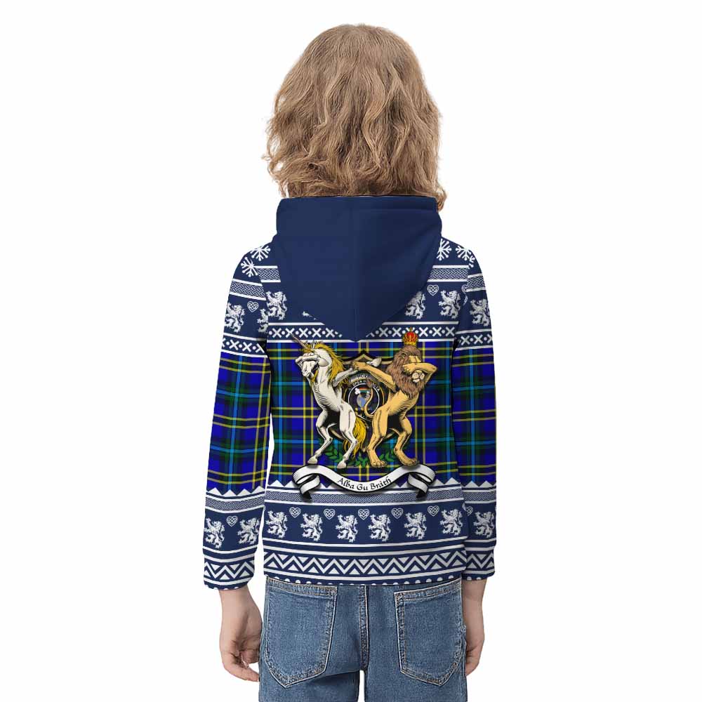 Hope Clan Tartan Crest Christmas Kid Hoodie Coat of Arms Funny Style - Tartan Vibes Clothing
