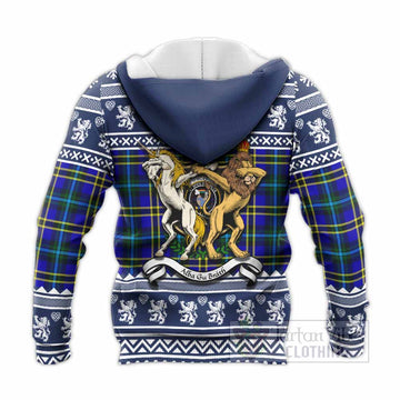Hope Clan Tartan Crest Christmas Knitted Hoodie Coat of Arms Funny Style