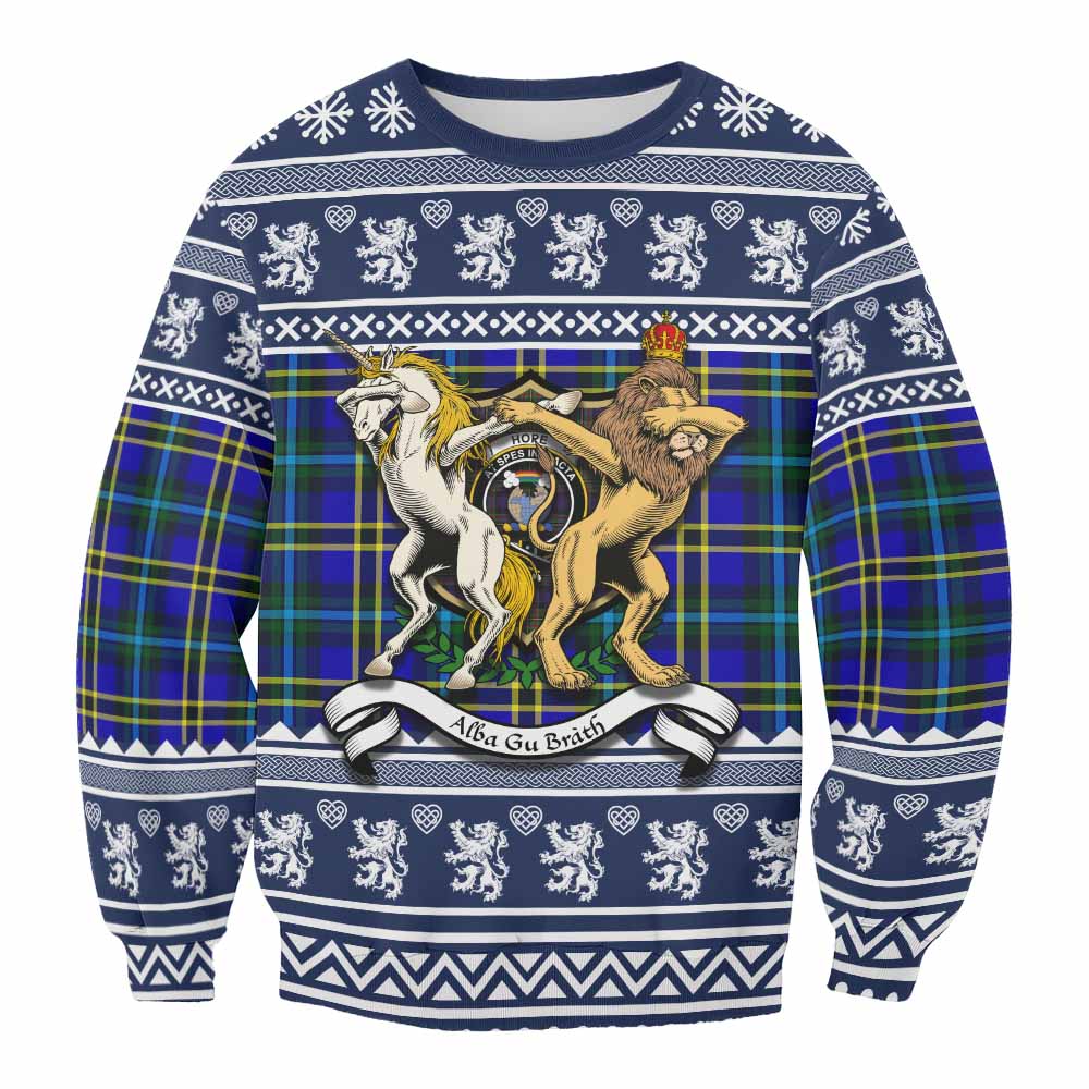Hope Clan Tartan Crest Christmas Sweatshirt Coat of Arms Funny Style - Tartan Vibes Clothing