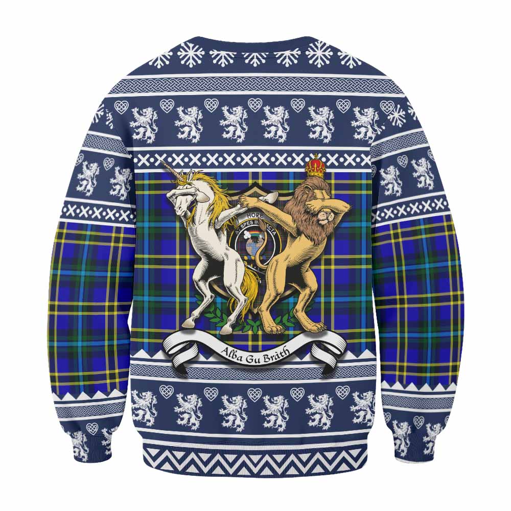 Hope Clan Tartan Crest Christmas Sweatshirt Coat of Arms Funny Style - Tartan Vibes Clothing